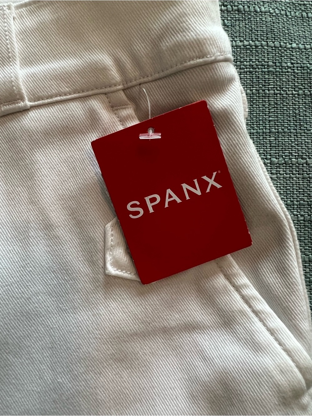 SPANX White Wide-Leg Cropped Twill Pants Size Large NWT - Picture 5 of 12